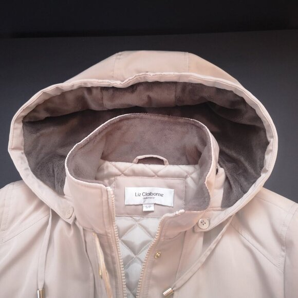 Liz Claiborne Ladies Size Small Straight Fit Beige Winter Coat - Picture 5 of 16